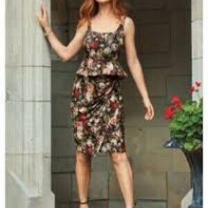 NWT Peruvian Connection Peplum‎ Floral Rafaela Tank Dress Size Large
